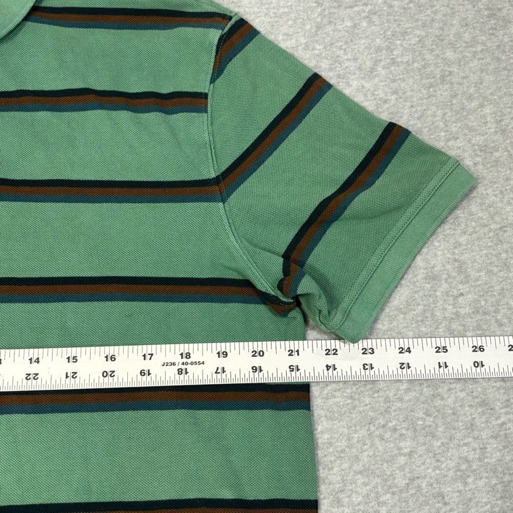 Fat Face Polo Shirt Mens Size Large Green Stripe Cotton Collared Casual Golf Top - Picture 5 of 7
